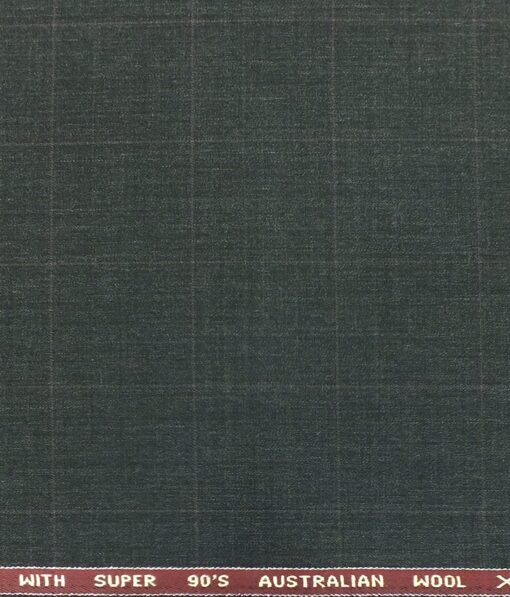 Saville & Young (S&Y) Dark Grey Mauve Check Super 90's 45% Australian Wool Premium Unstitched Three Piece Suit Fabric (3.75 Mtr)