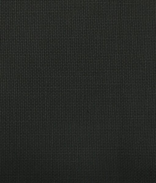 True Value Jet Black 100% Cotton Jute Weave Trouser Fabric (Unstitched - 1.30 Mtr)