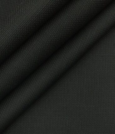 True Value Jet Black 100% Cotton Jute Weave Trouser Fabric (Unstitched - 1.30 Mtr)