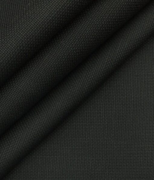 True Value Jet Black 100% Cotton Jute Weave Trouser Fabric (Unstitched - 1.30 Mtr)