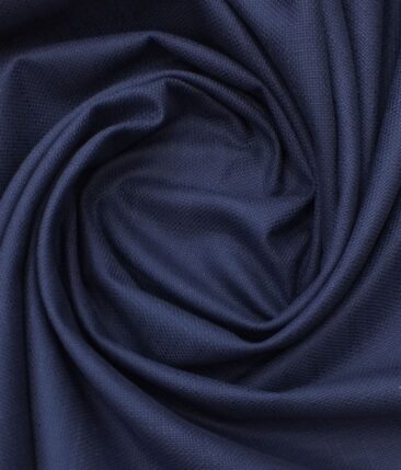 True Value Jet Royal Blue 100% Cotton Jute Weave Trouser Fabric (Unstitched - 1.30 Mtr)