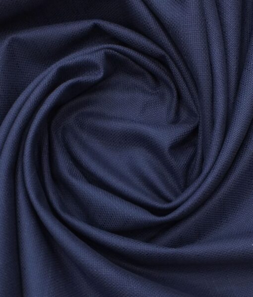 True Value Jet Royal Blue 100% Cotton Jute Weave Trouser Fabric (Unstitched - 1.30 Mtr)