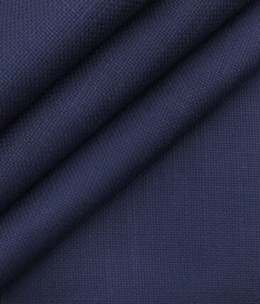 True Value Jet Royal Blue 100% Cotton Jute Weave Trouser Fabric (Unstitched - 1.30 Mtr)