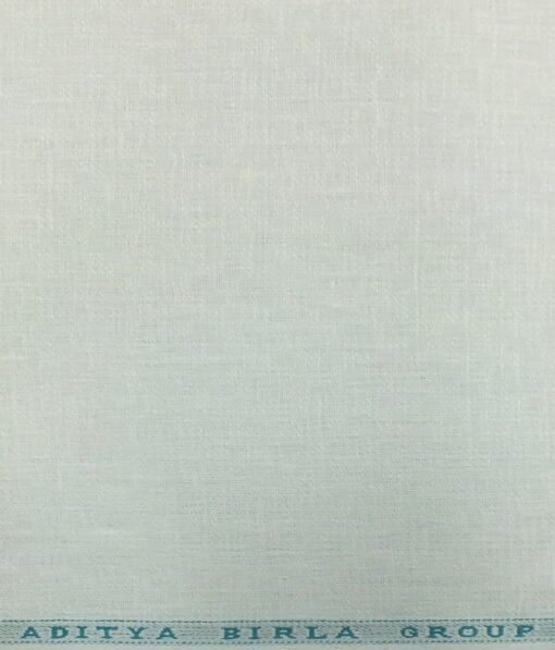 Linen Club White 100% Pure Linen 60 LEA Self Structured Shirt Fabric (1.60 M)