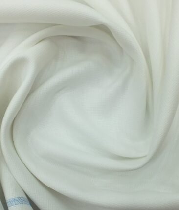 Linen Club White 100% Pure Linen 60 LEA Structured Shirt Fabric (1.60 M)