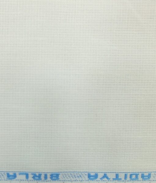 Linen Club White 100% Pure Linen 60 LEA Structured Shirt Fabric (1.60 M)