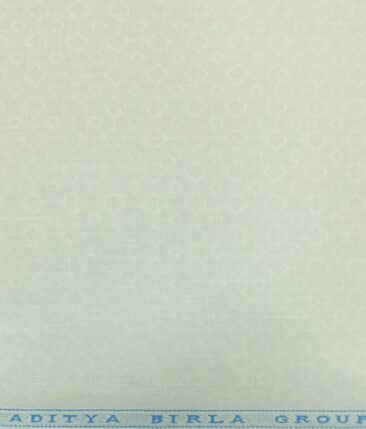Linen Club White 100% Pure Linen 60 LEA Jacquard Structured Shirt Fabric (1.60 M)
