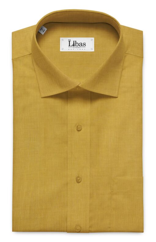 Linen Club Butterscotch Beige 100% Pure Linen 60 LEA Self Design Shirt Fabric (1.60 M)