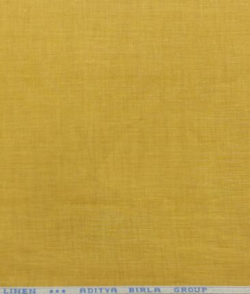 Linen Club Butterscotch Beige 100% Pure Linen 60 LEA Self Design Shirt Fabric (1.60 M)