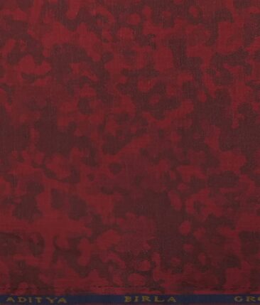 Linen Club Dark Maroon 100% Pure Linen 60 LEA Jacquard Structured Shirt Fabric (1.60 M)