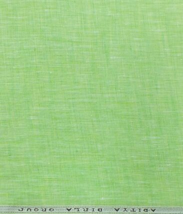 Linen Club Light Lime Green 100% Pure Linen 60 LEA Self Design Shirt Fabric (1.60 M)