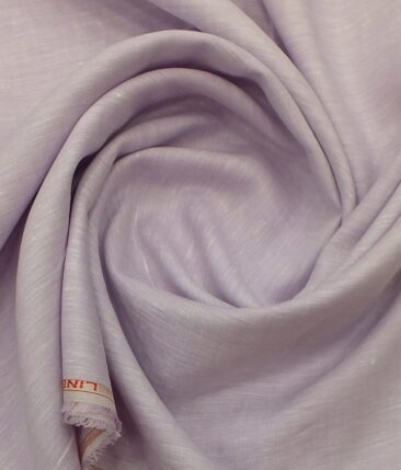 Linen Club Light Purple 100% Pure Linen 60 LEA Self Design Shirt Fabric (1.60 M)