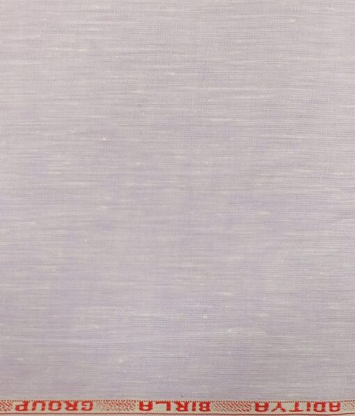 Linen Club Light Purple 100% Pure Linen 60 LEA Self Design Shirt Fabric (1.60 M)