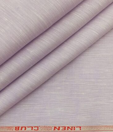 Linen Club Light Purple 100% Pure Linen 60 LEA Self Design Shirt Fabric (1.60 M)