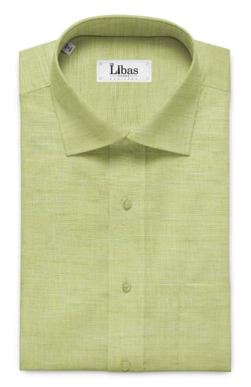 Linen Club Light Yellowish Beige 100% Pure Linen 60 LEA Self Design Shirt Fabric (1.60 M)