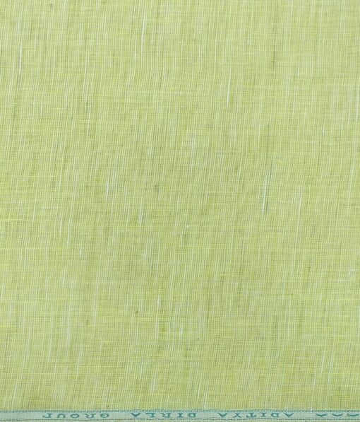 Linen Club Light Yellowish Beige 100% Pure Linen 60 LEA Self Design Shirt Fabric (1.60 M)