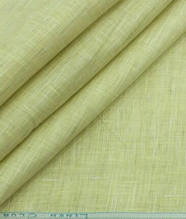 Linen Club Light Yellowish Beige 100% Pure Linen 60 LEA Self Design Shirt Fabric (1.60 M)