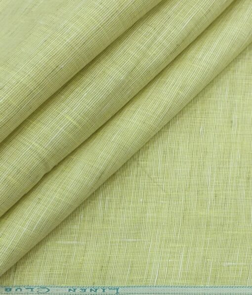 Linen Club Light Yellowish Beige 100% Pure Linen 60 LEA Self Design Shirt Fabric (1.60 M)