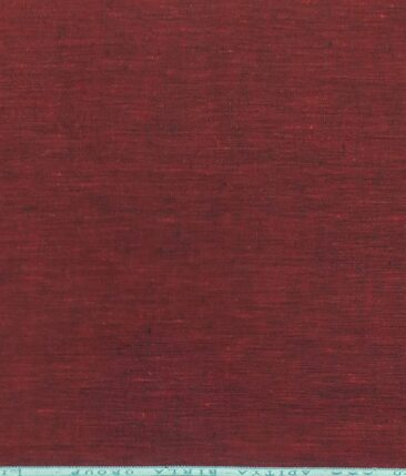 Linen Club Maroon Red 100% Pure Linen 60 LEA Self Design Shirt Fabric (1.60 M)