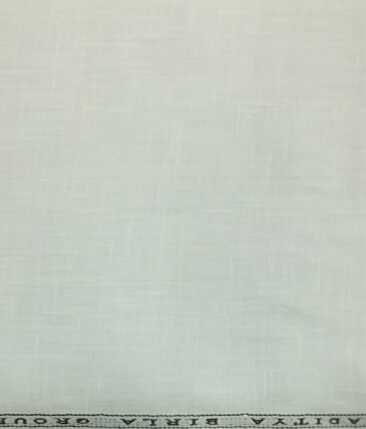 Linen Club White 100% Pure Linen 80 LEA Self Design Shirt Fabric (1.60 M)