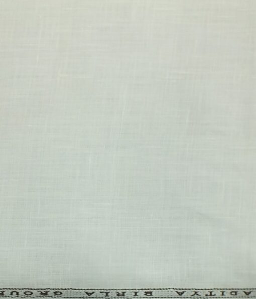 Linen Club White 100% Pure Linen 80 LEA Self Design Shirt Fabric (1.60 M)