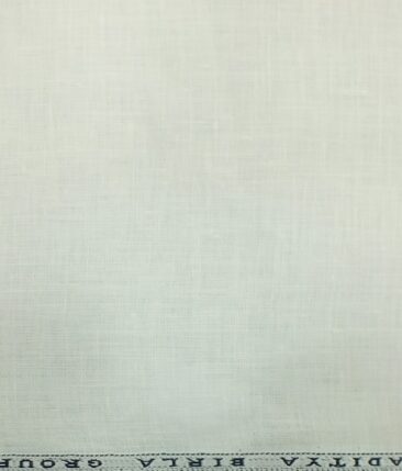 Linen Club White 100% Pure Linen 100 LEA Self Design Shirt Fabric (1.60 M)