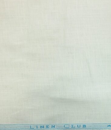 Linen Club Off-White 100% Super Fine Pure Linen 100 LEA Self Design Shirt Fabric (1.60 M)