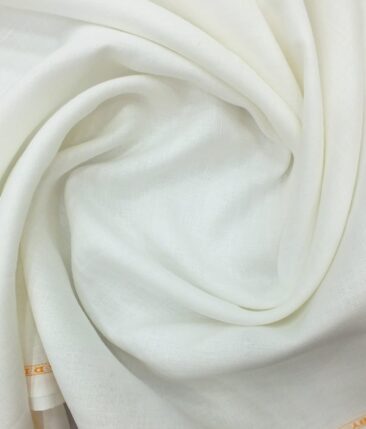 Linen Club White 100% Pure Linen Solids Shirt Fabric (1.60 M)