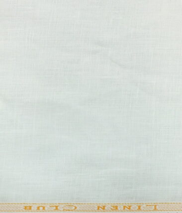 Linen Club White 100% Pure Linen Solids Shirt Fabric (1.60 M)