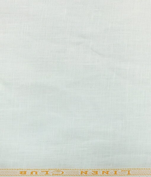 Linen Club White 100% Pure Linen Solids Shirt Fabric (1.60 M)