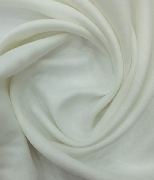 Linen Club White 100% Pure Linen 40 LEA Solids Shirt Fabric (1.60 M)