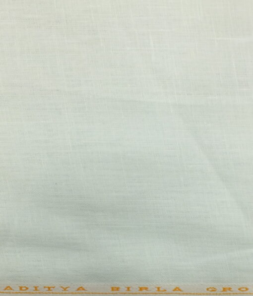 Linen Club White 100% Pure Linen 40 LEA Solids Shirt Fabric (1.60 M)