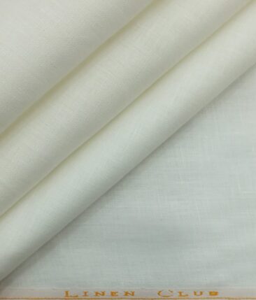 Linen Club White 100% Pure Linen 40 LEA Solids Shirt Fabric (1.60 M)