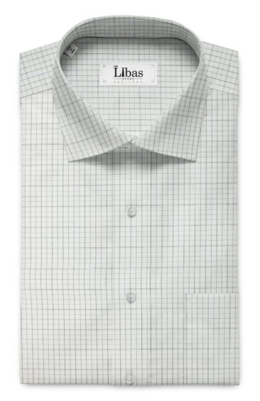 Arvind Men's White 100% Premium Cotton Purple Check Shirt Fabric (1.60 M)