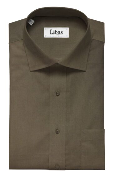 Bombay Rayon Men's Coffee Brown 100% Cotton Satin Weave Shirt Fabric (1.60 M)