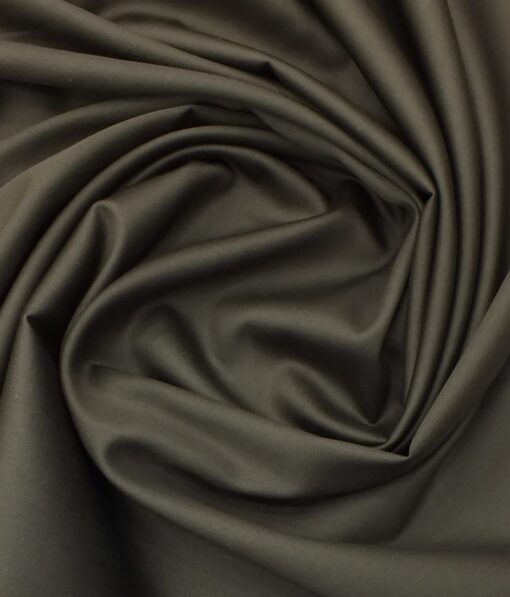 Bombay Rayon Men's Coffee Brown 100% Cotton Satin Weave Shirt Fabric (1.60 M)