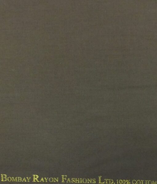 Bombay Rayon Men's Coffee Brown 100% Cotton Satin Weave Shirt Fabric (1.60 M)