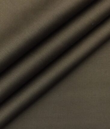 Bombay Rayon Men's Coffee Brown 100% Cotton Satin Weave Shirt Fabric (1.60 M)