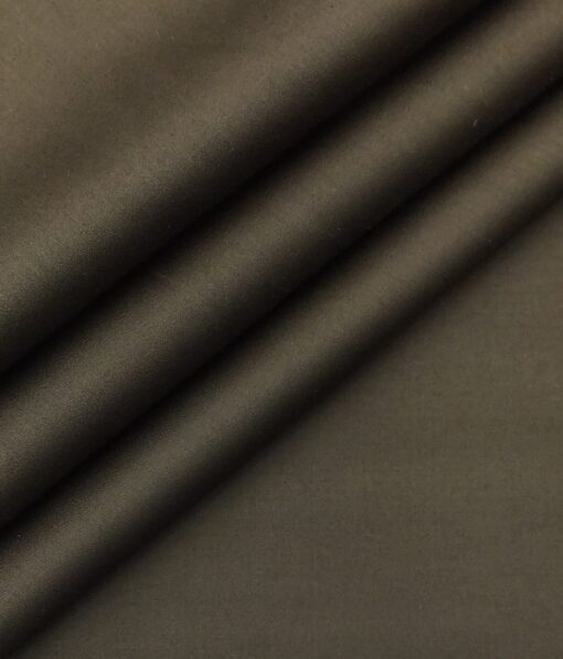 Bombay Rayon Men's Coffee Brown 100% Cotton Satin Weave Shirt Fabric (1.60 M)