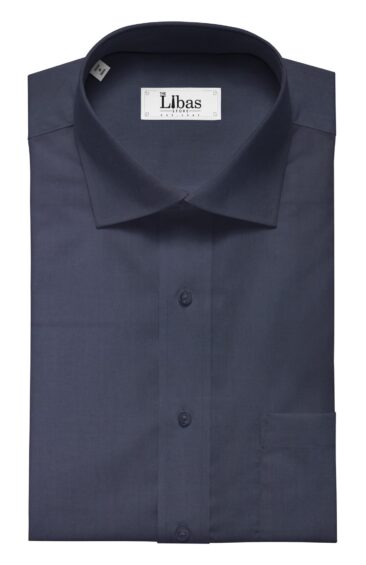 Bombay Rayon Men's Dark Royal Blue 100% Cotton Satin Weave Shirt Fabric (1.60 M)