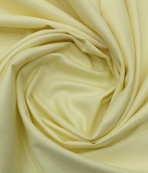 Bombay Rayon Men's Lemon Yellow 100% Cotton Structured Check Shirt Fabric (1.60 M)