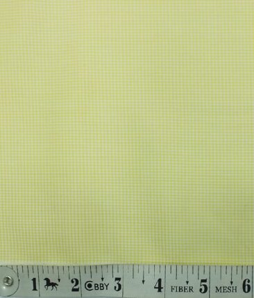 Bombay Rayon Men's Lemon Yellow 100% Cotton Structured Check Shirt Fabric (1.60 M)