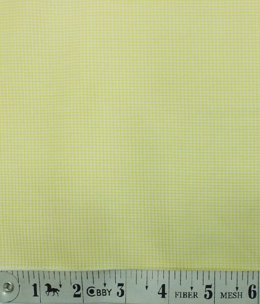 Bombay Rayon Men's Lemon Yellow 100% Cotton Structured Check Shirt Fabric (1.60 M)
