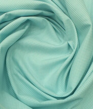 Bombay Rayon Men's Sea Green 100% Cotton Micro Checks Shirt Fabric (1.60 M)