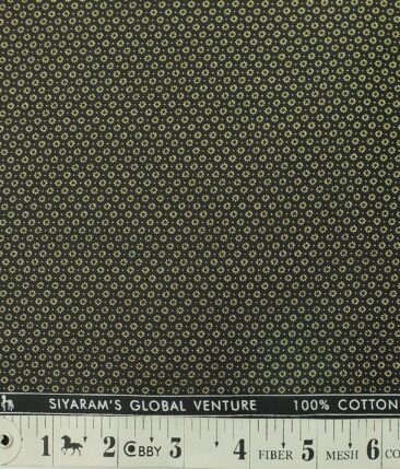 Cadini by Siyaram's Men's Black & Beige 100% Cotton Printed Shirt Fabric (1.60 M)