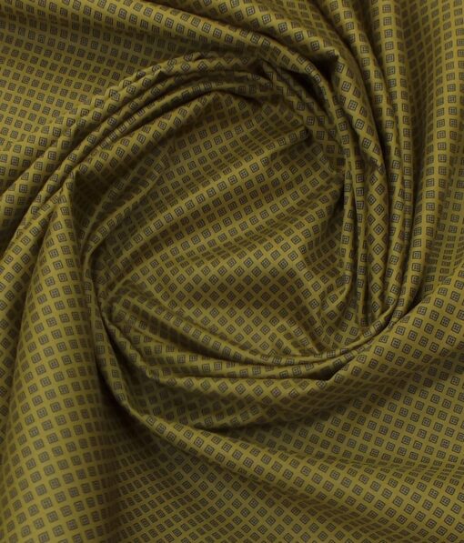 Cadini by Siyaram's Men's Dijon Yellow & Blue 100% Cotton Printed Shirt Fabric (1.60 M)