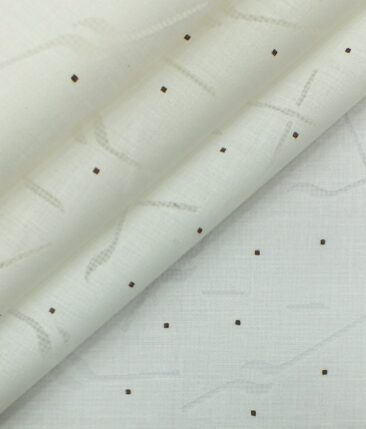 Raymond Dark Brown Checks Trouser Fabric With Exquisite Cream Brasso Cotton Blend Shirt Fabric (Unstitched)