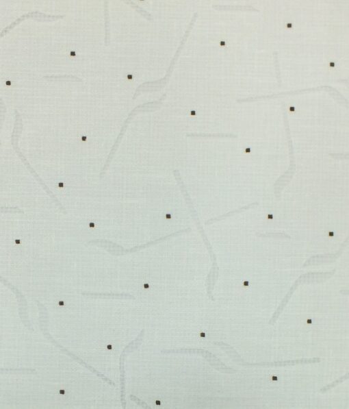 Raymond Dark Brown Checks Trouser Fabric With Exquisite Cream Brasso Cotton Blend Shirt Fabric (Unstitched)