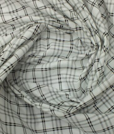 Raymond Black Structured Trouser Fabric With Exquisite White & Black Checks Shirt Fabric (Unstitched)