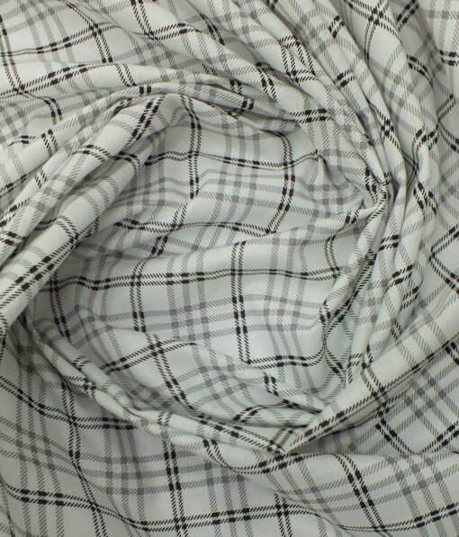 Raymond Black Structured Trouser Fabric With Exquisite White & Black Checks Shirt Fabric (Unstitched)